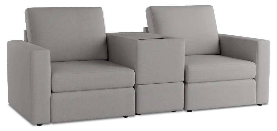 Citymod Light Gray Fabric 3-piece Modular Sofa With Media Console Citymod Light Gray Fabric 3-piece Modular Sofa With Media Console