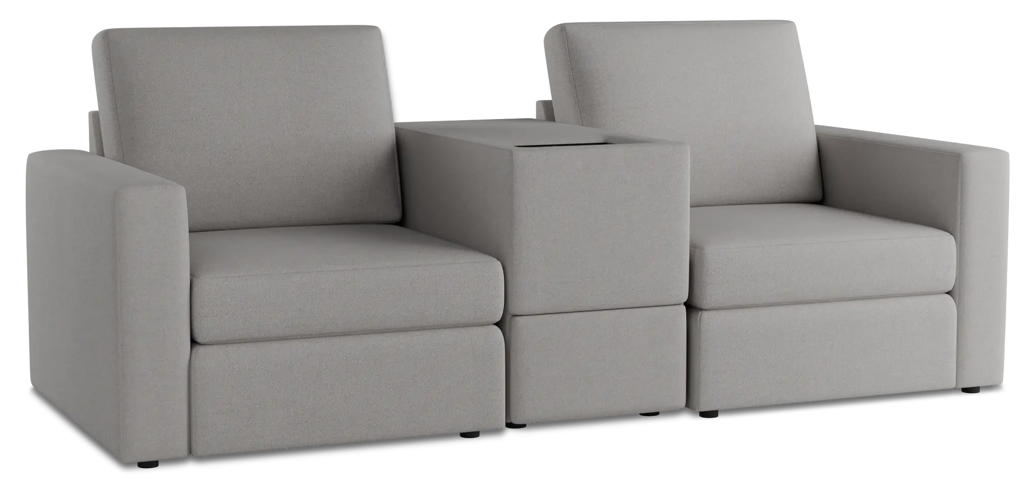 Citymod Light Gray Fabric 3-piece Modular Sofa With Media Console Citymod Light Gray Fabric 3-piece Modular Sofa With Media Console