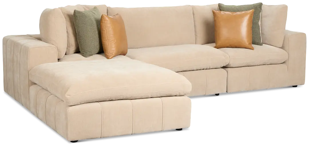 Cruz Light Beige Fabric 4-piece Bumper Sectional Cruz Light Beige Fabric 4-piece Bumper Sectional