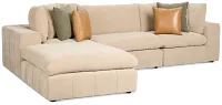 Cruz Light Beige Fabric 4-piece Bumper Sectional