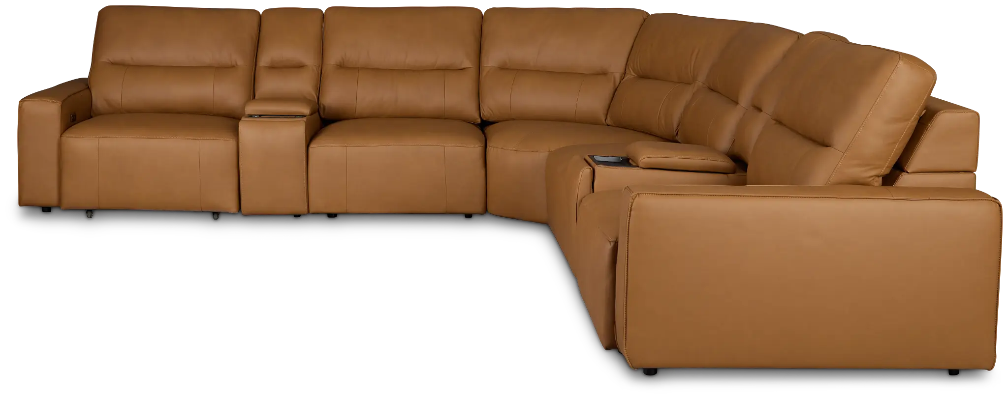Rudy Brown Lthr/vinyl Large Tri Power 2 Arm Extension Chaise Sectional Rudy Brown Lthr/vinyl Large Tri Power 2 Arm Extension Chaise Sectional