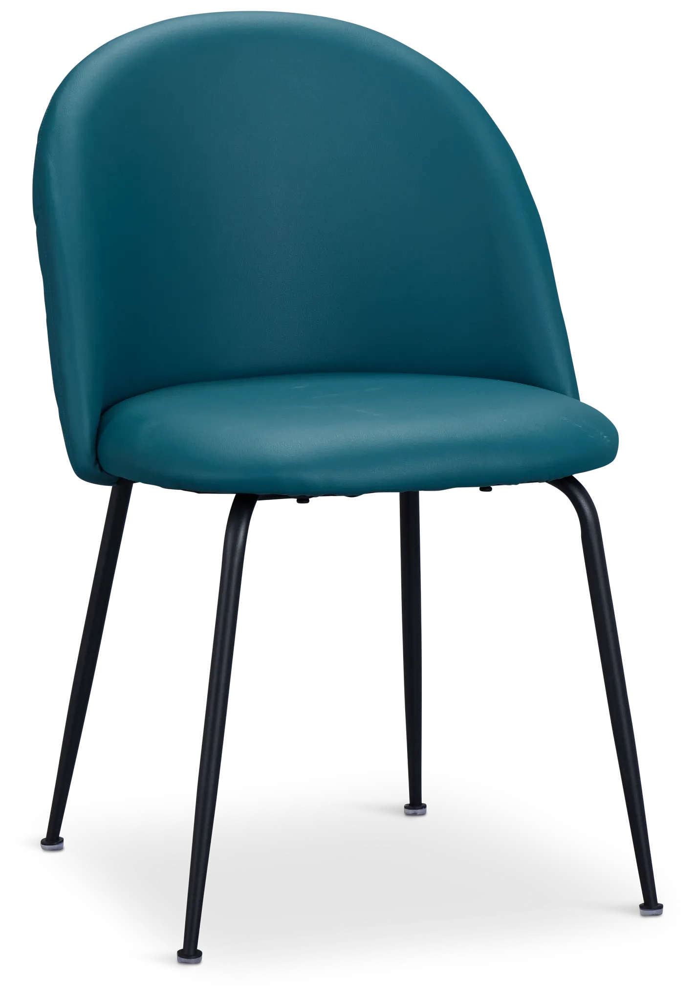 Capri Teal Micro Upholstered Side Chair W/ Black Legs
