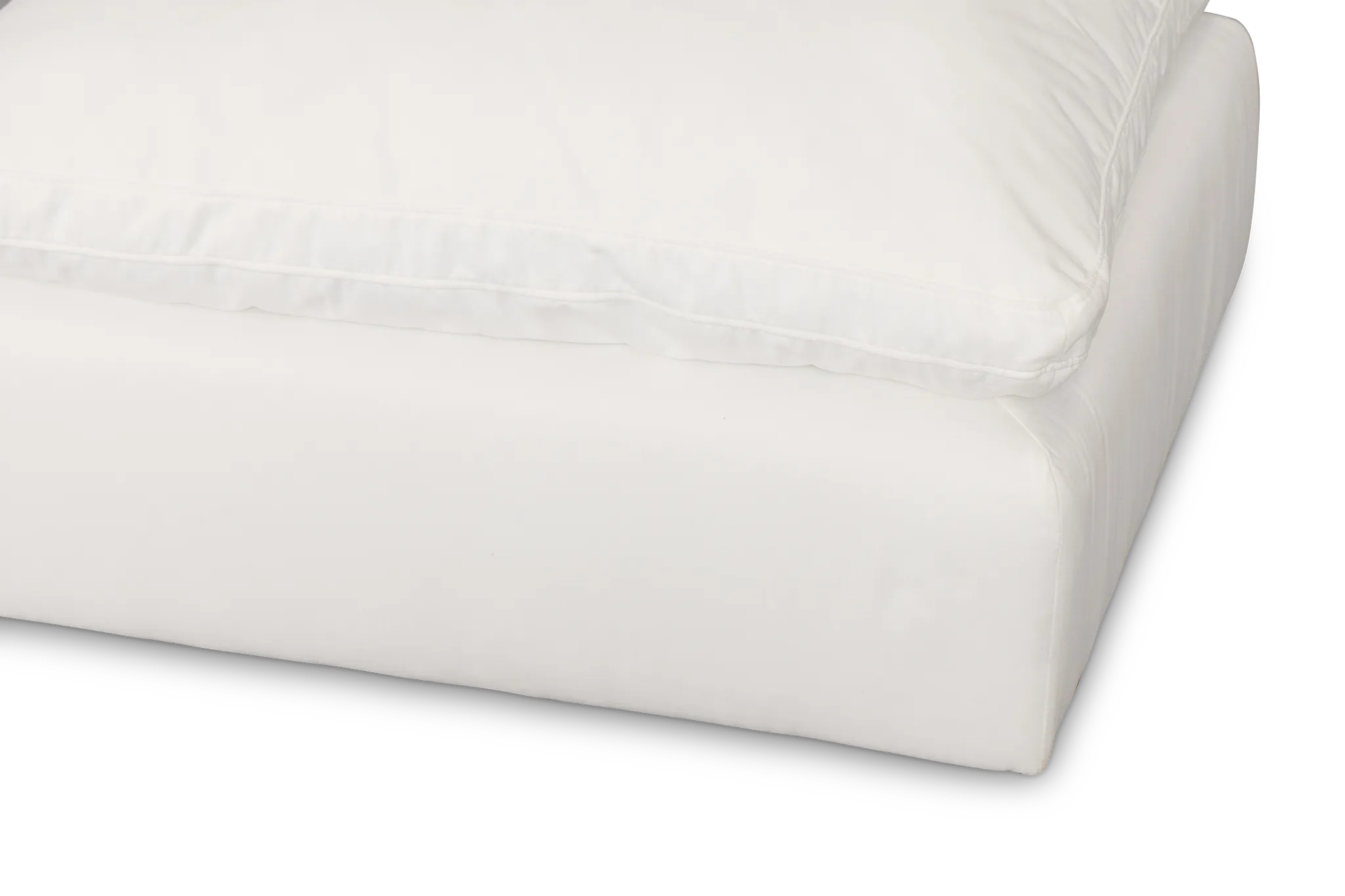 Grant White Fabric Ottoman
