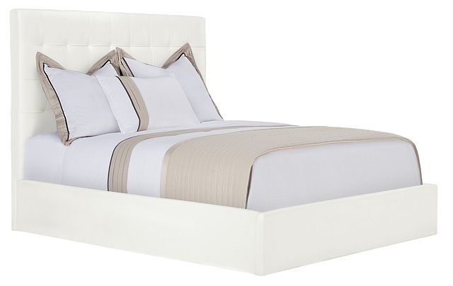 Lynx White Uph Platform Bed