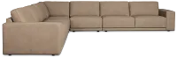 Kellan Taupe Leather Large Two-arm Sectional
