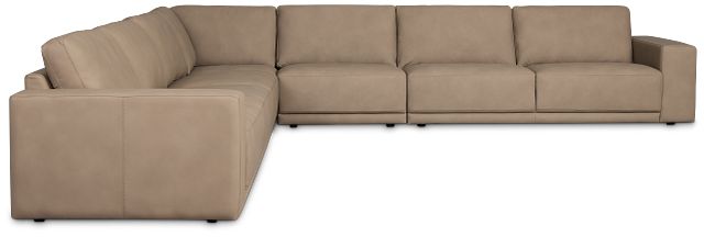 Kellan Taupe Leather Large Two-arm Sectional
