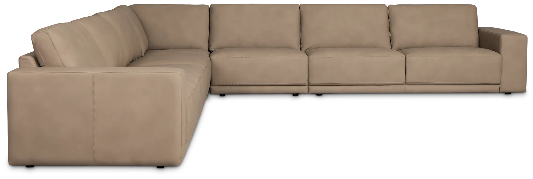 Kellan Taupe Leather Large Two-arm Sectional