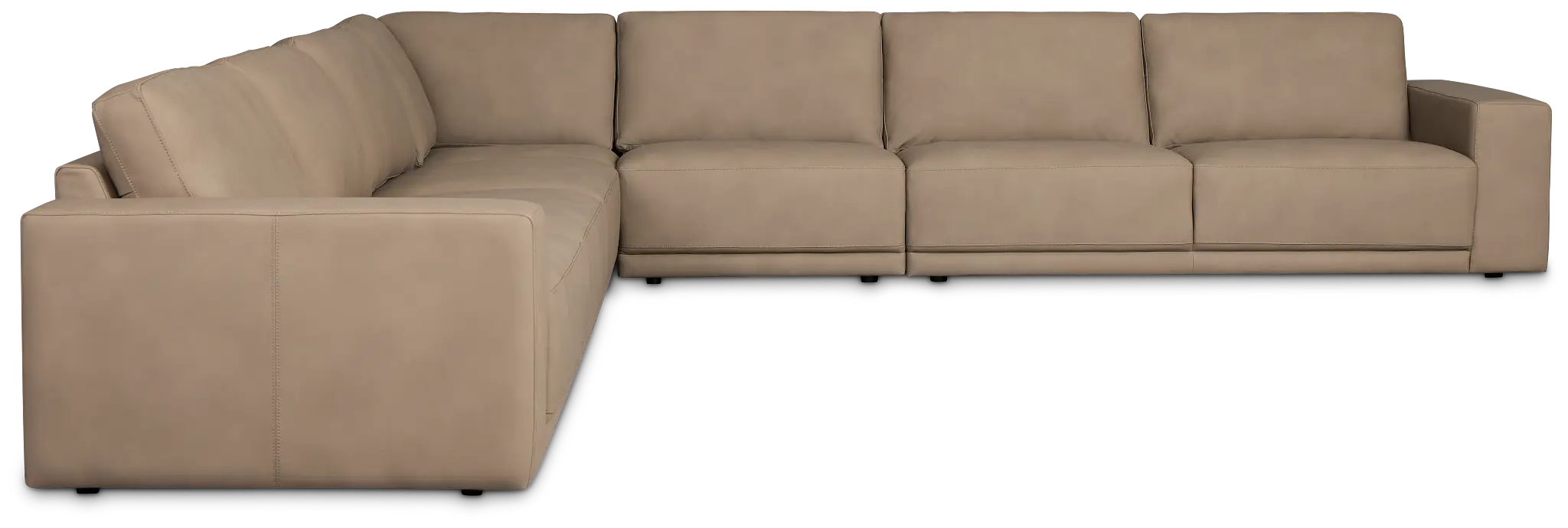 Kellan Taupe Leather Large Two-arm Sectional Kellan Taupe Leather Large Two-arm Sectional