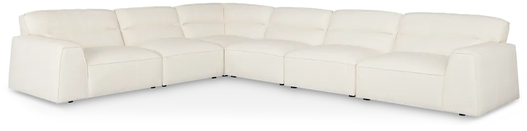 Blanca White Leather 6-piece Modular Sectional Blanca White Leather 6-piece Modular Sectional
