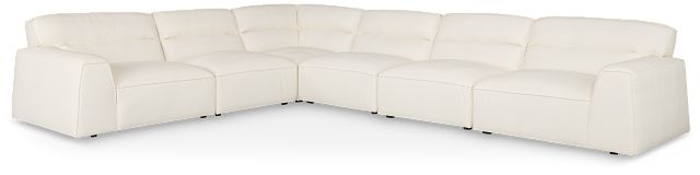 Blanca White Leather 6-piece Modular Sectional