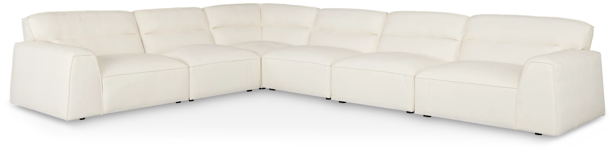 Blanca White Leather 6-piece Modular Sectional