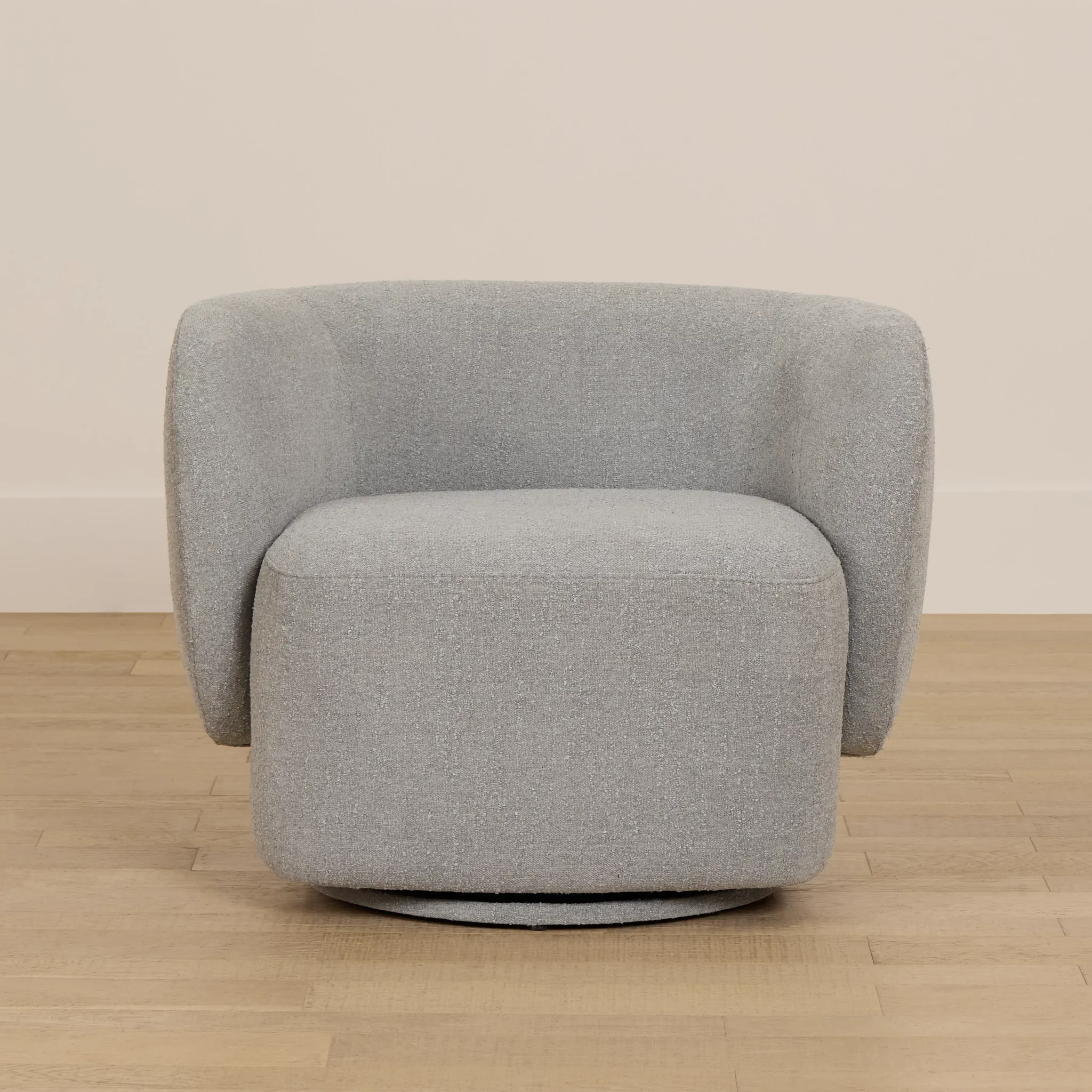 Celeste Light Gray Fabric Swivel Accent Chair