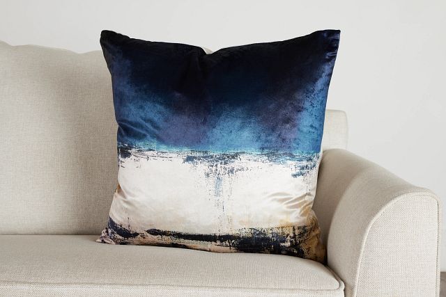 Lily Blue 22" Square Accent Pillow