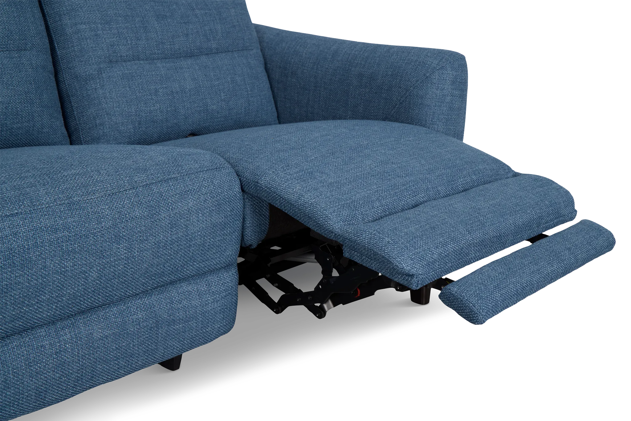 Keaton Blue Fabric Power Reclining Loveseat W/ Power Headrest