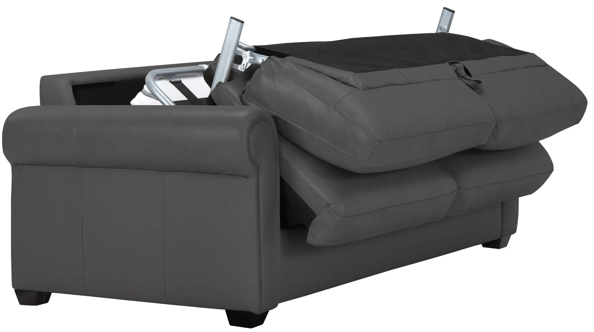 Lincoln Dark Gray Lthr/vinyl Memory Foam Sleeper Lincoln Dark Gray Lthr/vinyl Memory Foam Sleeper