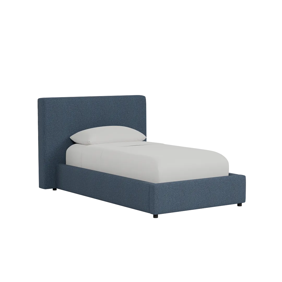 Grayton Elite Dark Blue 44" Upholstered Platform Bed