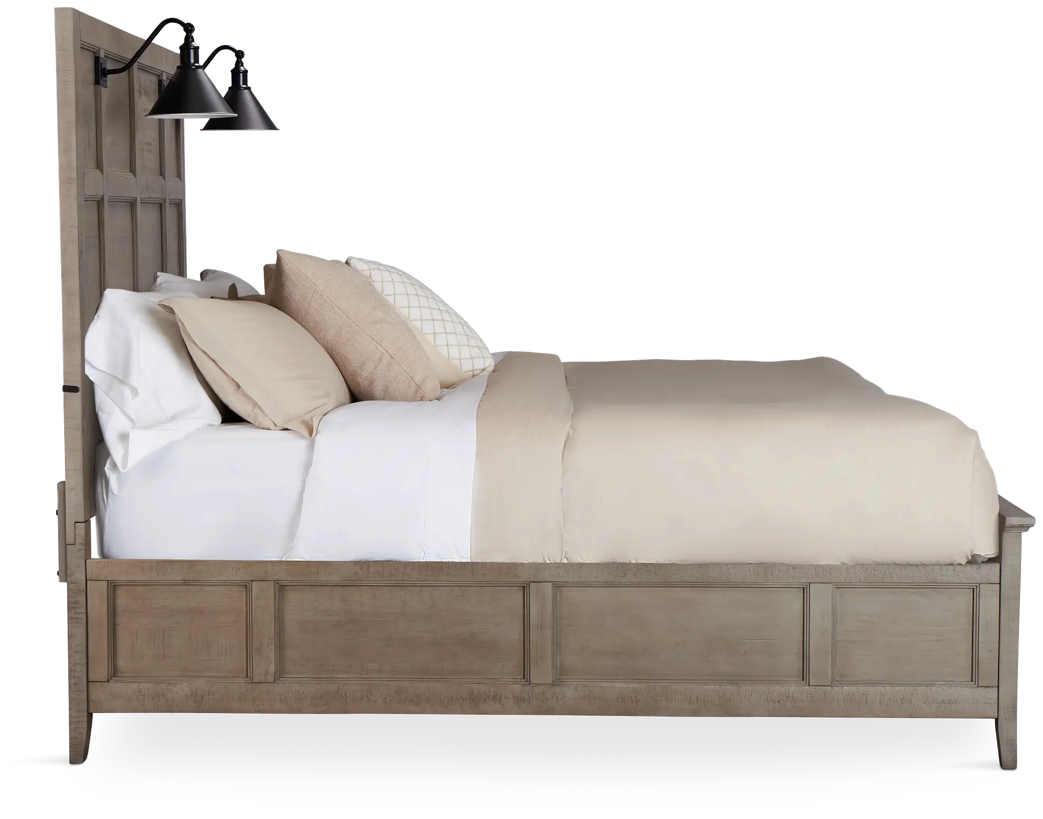 Heron Cove Light Tone Panel Bed With Lights Heron Cove Light Tone Panel Bed With Lights