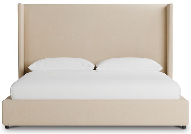 Captiva Peyton Beige 60" Upholstered Shelter Bed