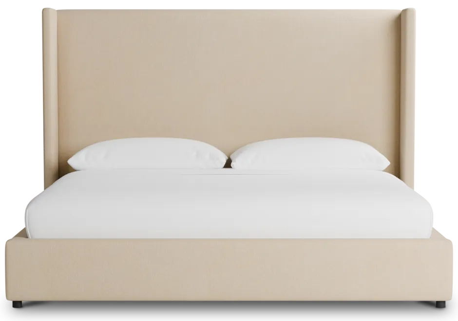 Captiva Peyton Beige 60" Upholstered Shelter Bed