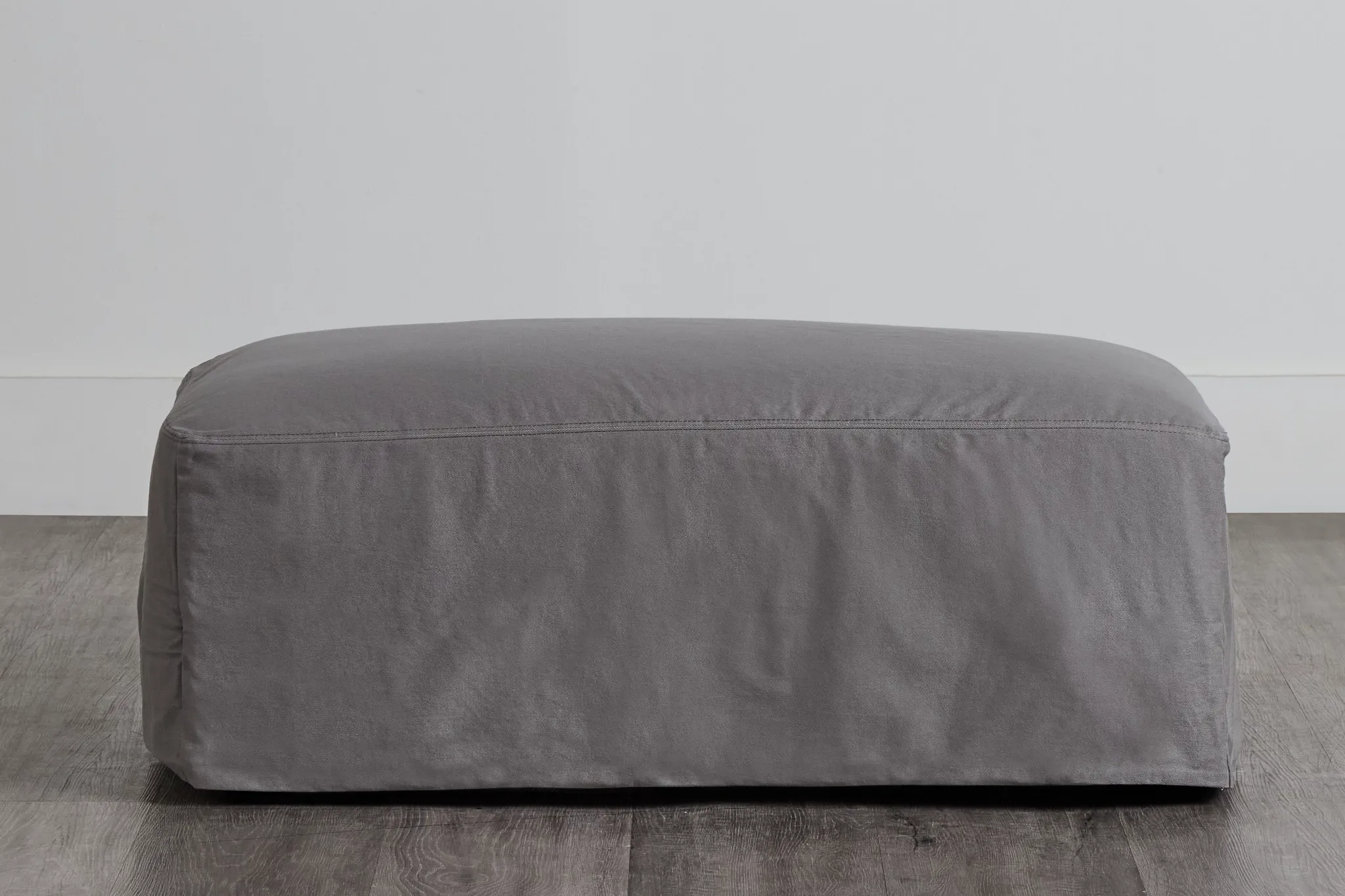 Delilah Gray Fabric Ottoman
