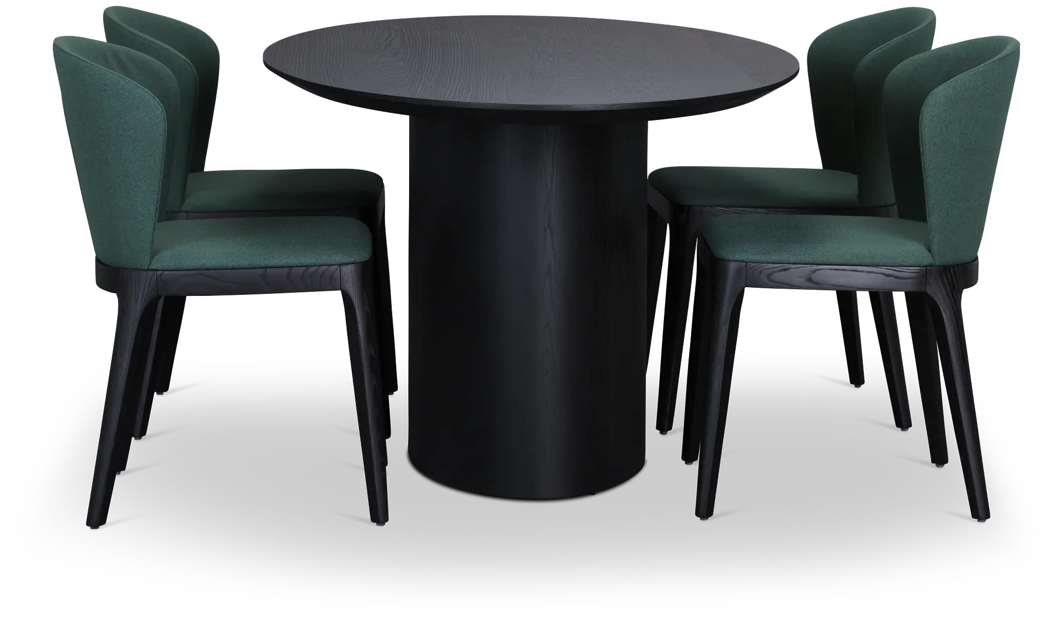 Nomad Black 78" Oval Table & 4 Dark Green Chairs W/ Black Legs Nomad Black 78" Oval Table & 4 Dark Green Chairs W/ Black Legs