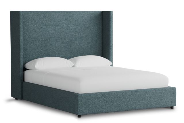 Captiva Sutton Blue 60" Upholstered Shelter Bed