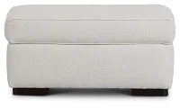 Austin White Fabric Ottoman