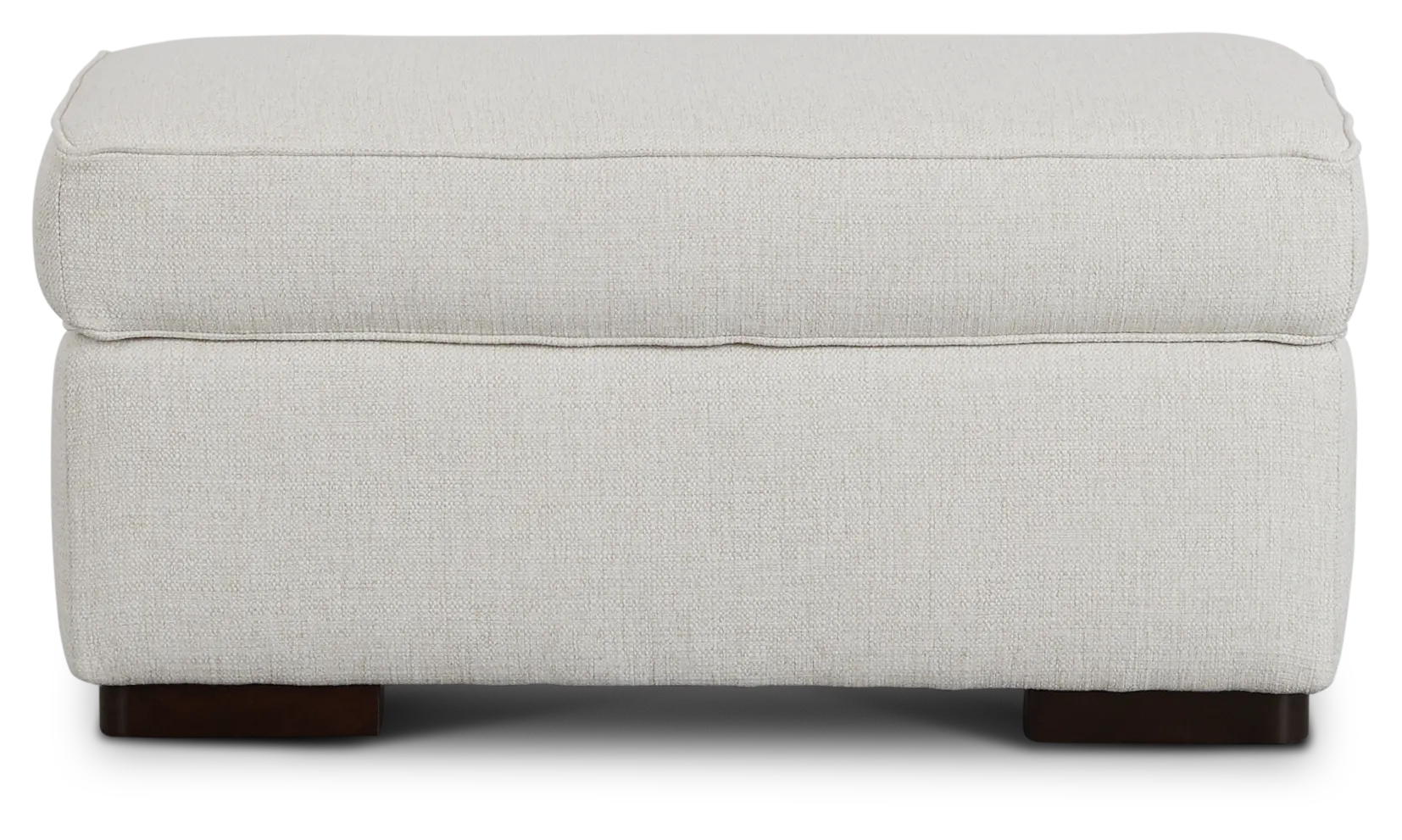 Austin White Fabric Ottoman
