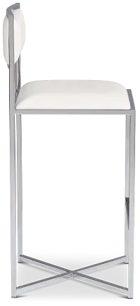 Amalfi Whitestnl Steel 30" Upholstered Barstool