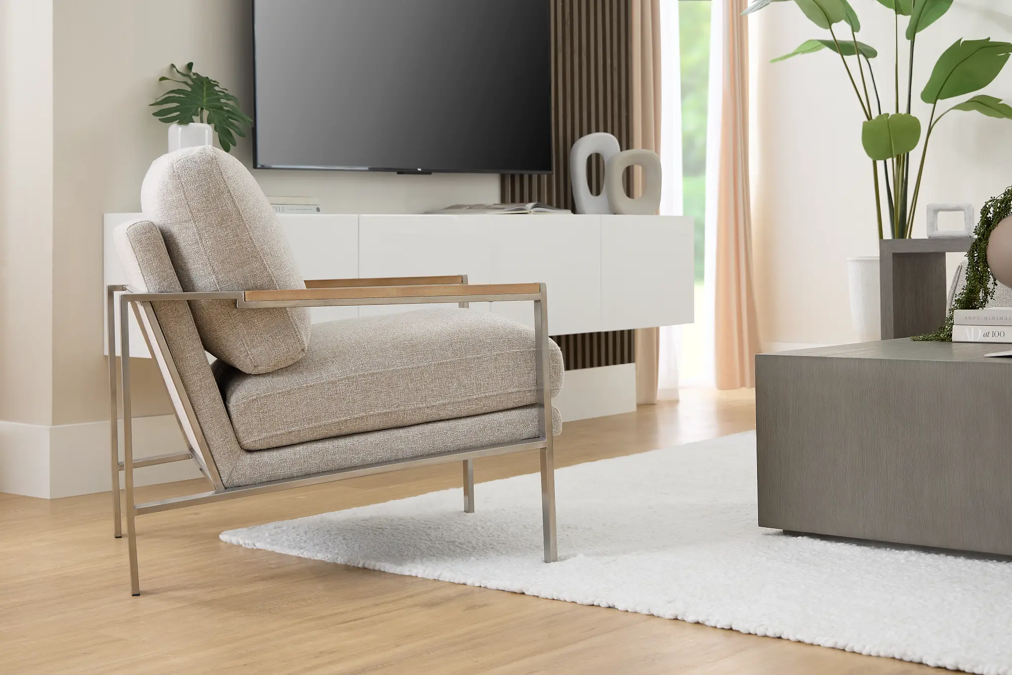 Wyatt Beige Fabric Accent Chair Wyatt Beige Fabric Accent Chair