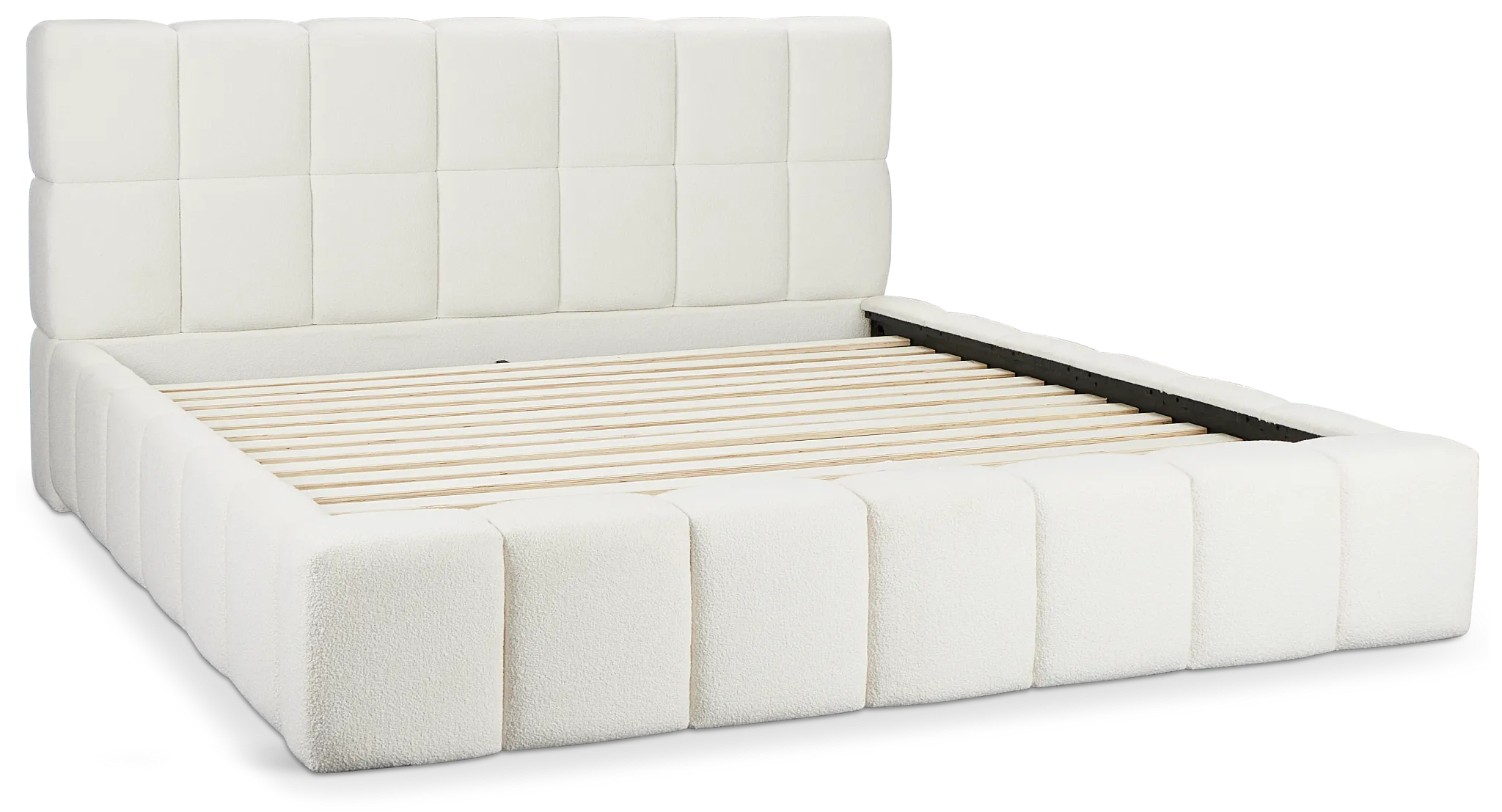 Malibu Light Beige Tufted Platform Bed