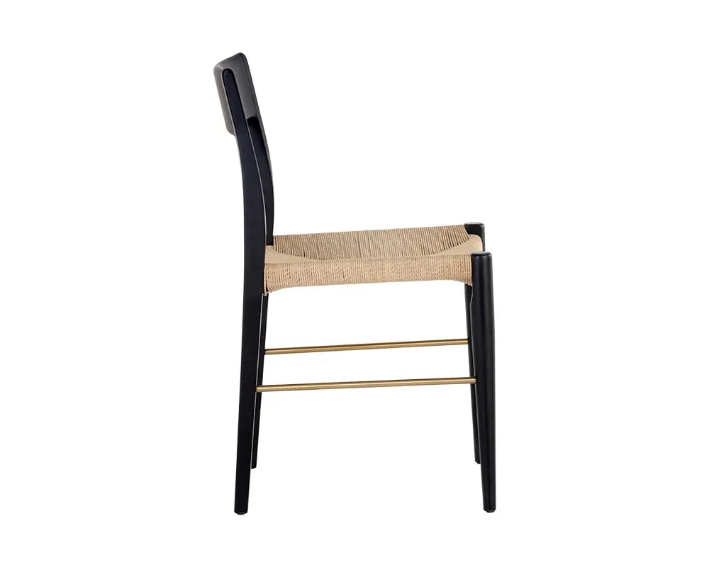 Mandel Black Woven Side Chair