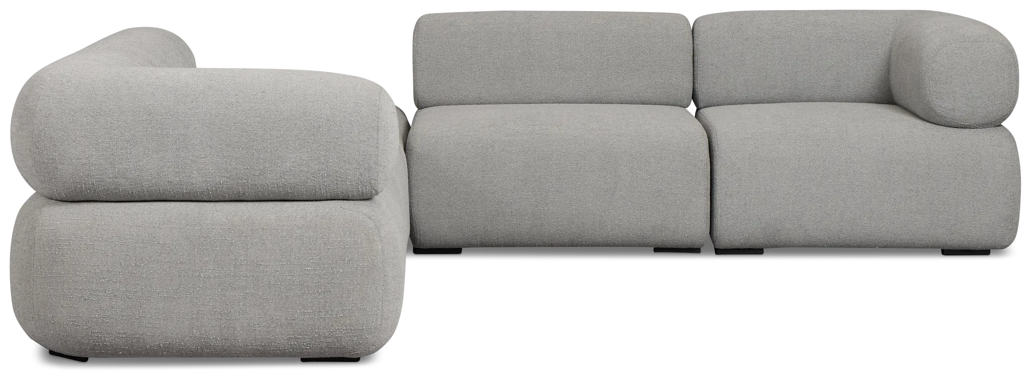 Celeste Light Gray Fabric 5-piece Modular Sectional With Corner Ottoman