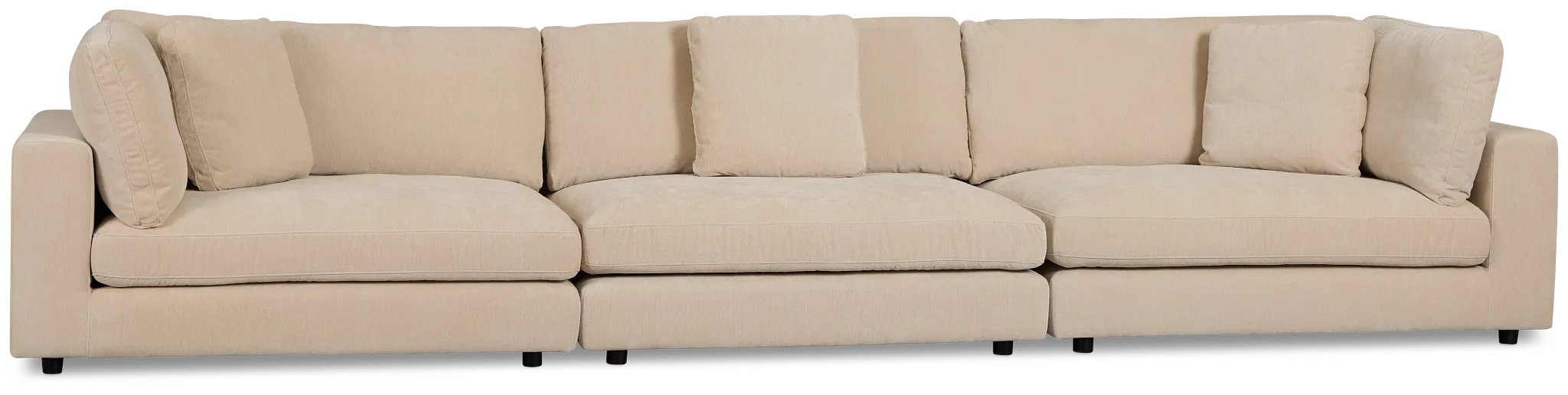 Lounge Light Beige Fabric 3 Piece Modular Sofa