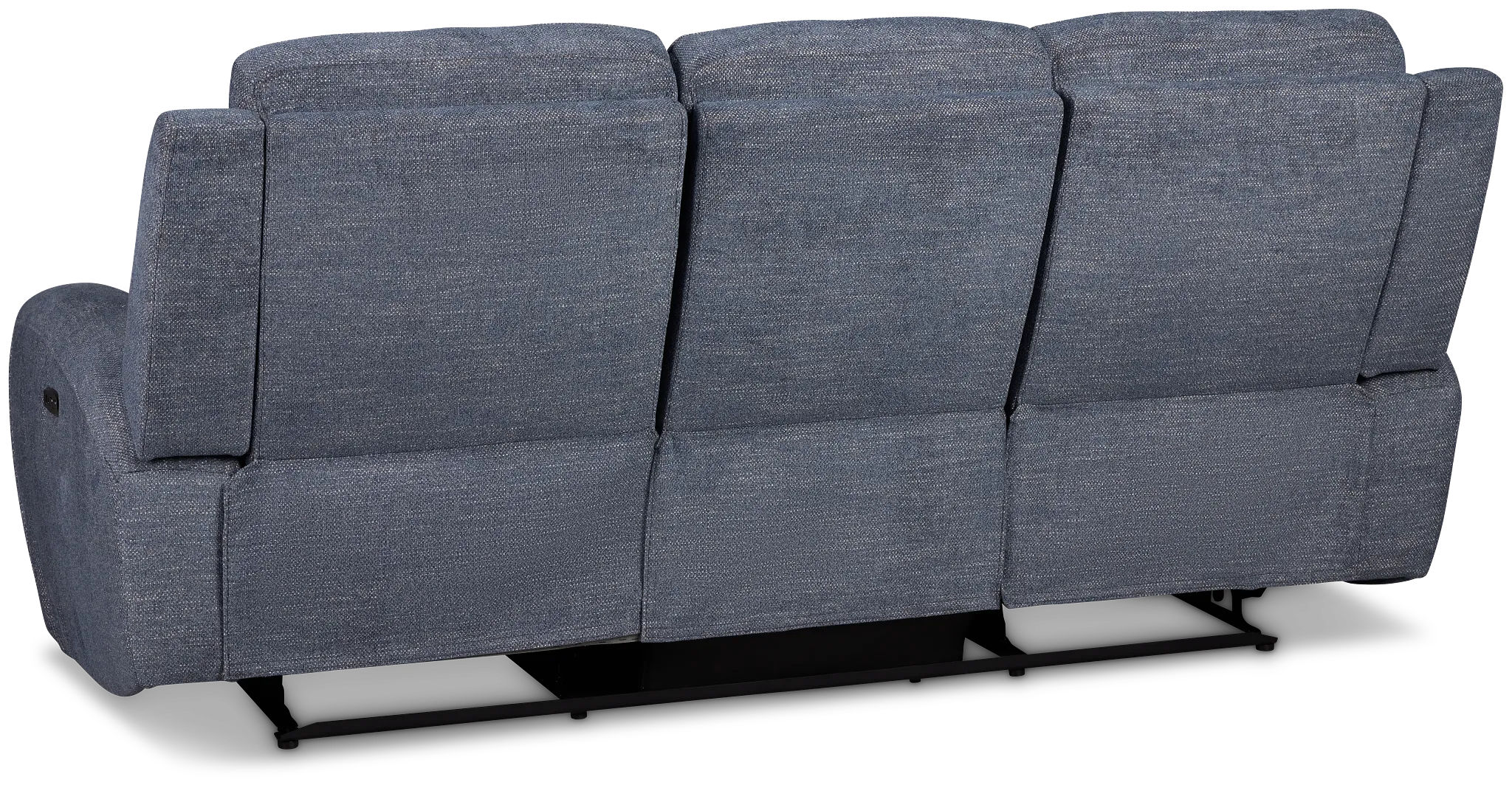 Walker Blue Fabric Power Reclining Sofa W/ Power Headrest