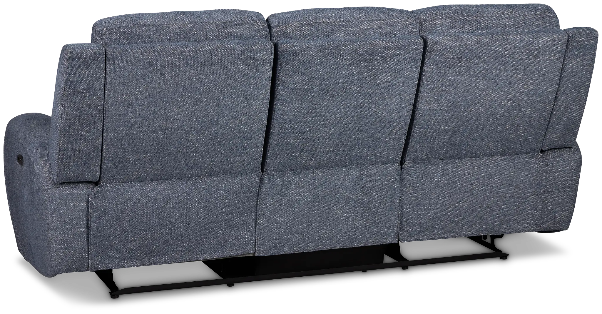 Walker Blue Fabric Power Reclining Sofa W/ Power Headrest Walker Blue Fabric Power Reclining Sofa W/ Power Headrest