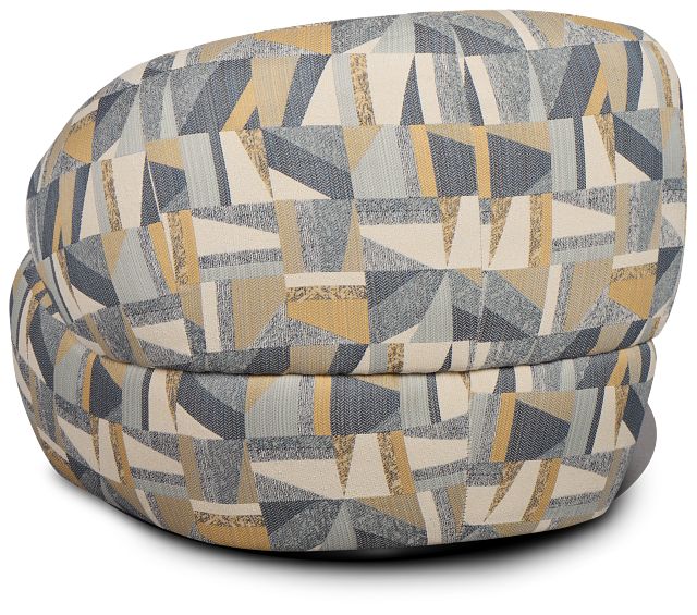 Cory Multicolored Fabric Swivel Accent Chair