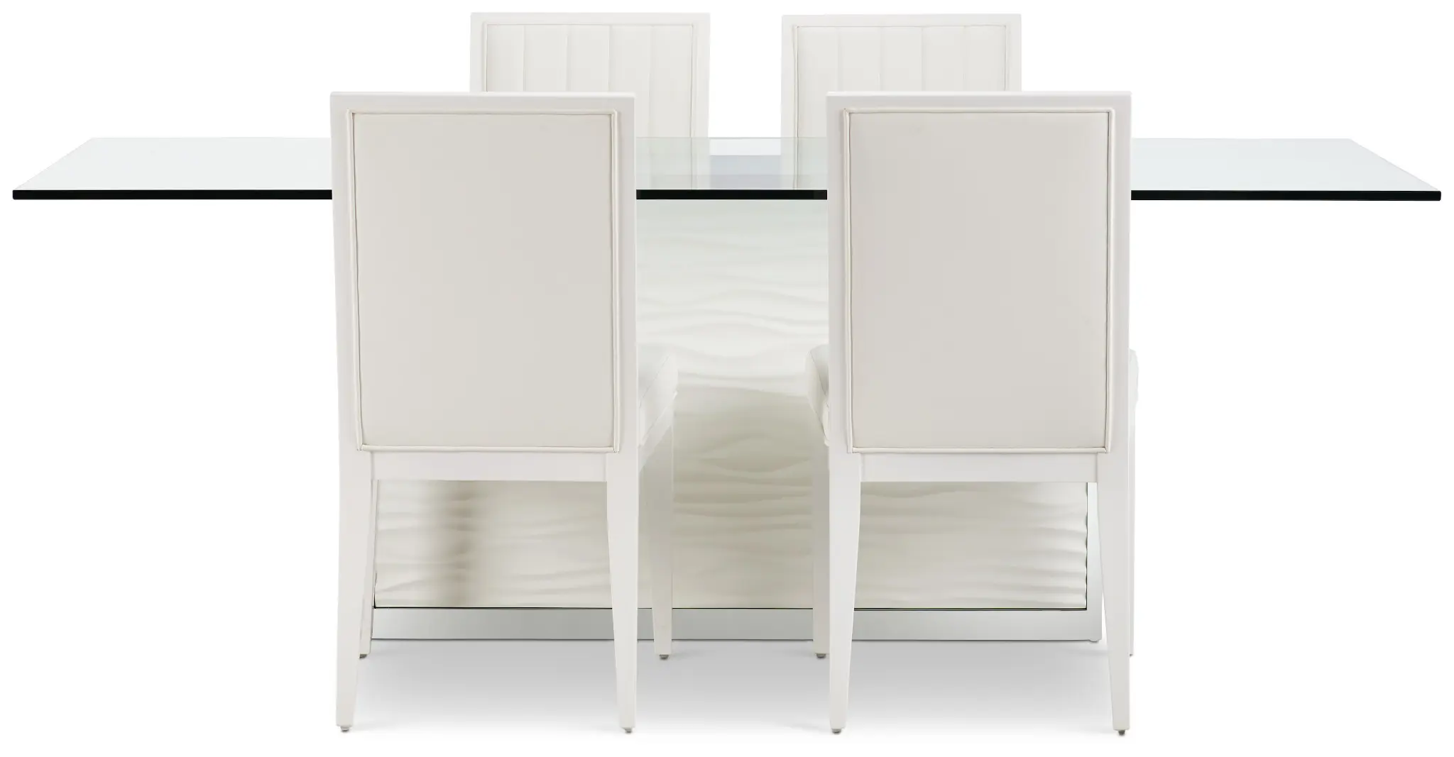 Ocean Drive 86" Glass Table & 4 Wood Chairs Ocean Drive 86" Glass Table & 4 Wood Chairs