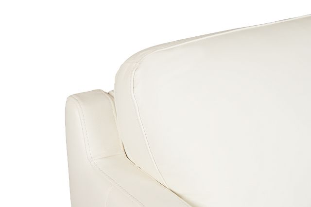 Amari White Leather Small Right Chaise Sectional