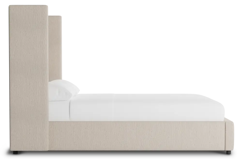 Captiva Linen Beige 60" Upholstered Shelter Bed Captiva Linen Beige 60" Upholstered Shelter Bed