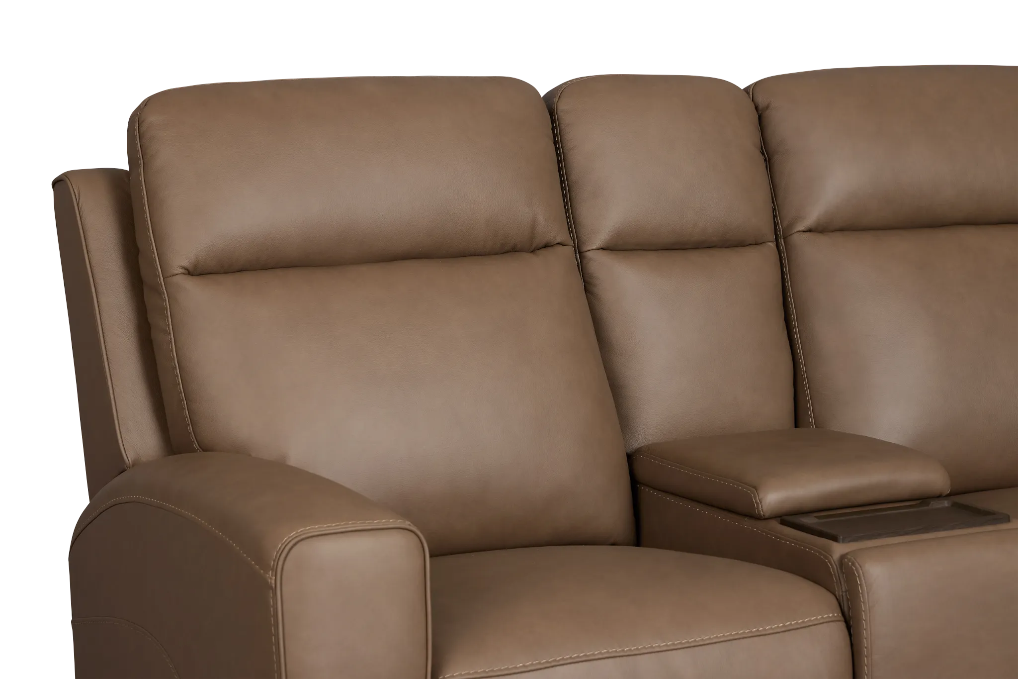 Flexsteel Belmont Dark Brown Lthr/vinyl Power Reclining Loveseat