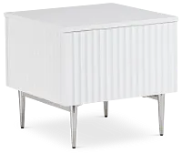 Surge White Rectangular End Table