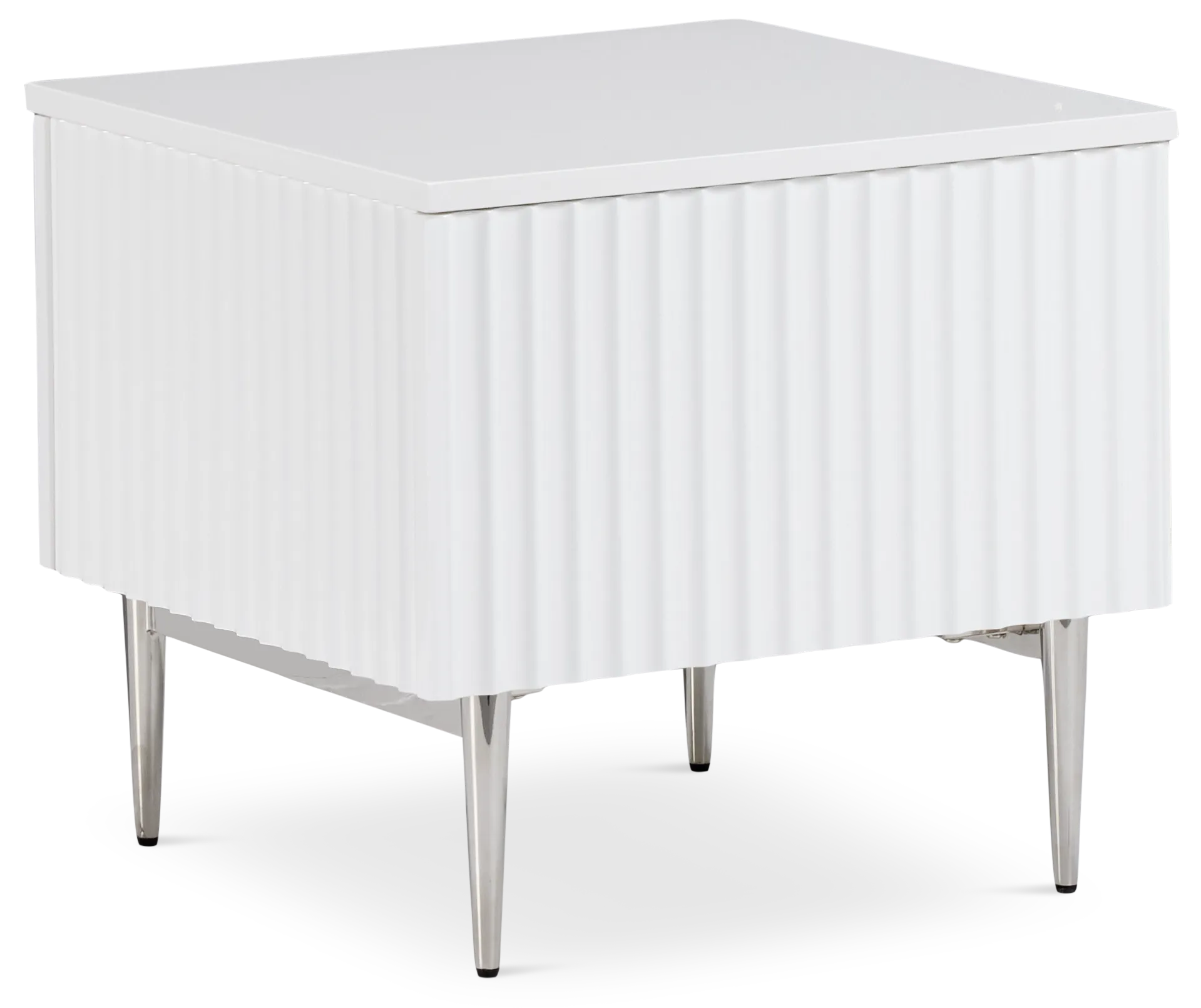 Surge White Rectangular End Table