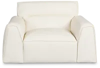 Blanca White Leather Swivel Chair