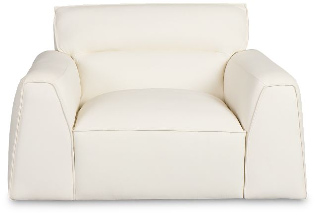 Blanca White Leather Swivel Chair