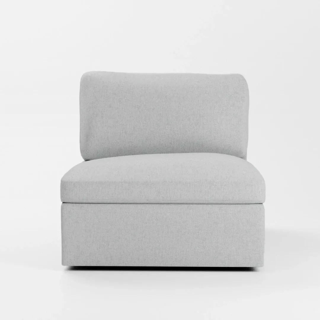 Destin Delray Light Gray Fabric Swivel Chair