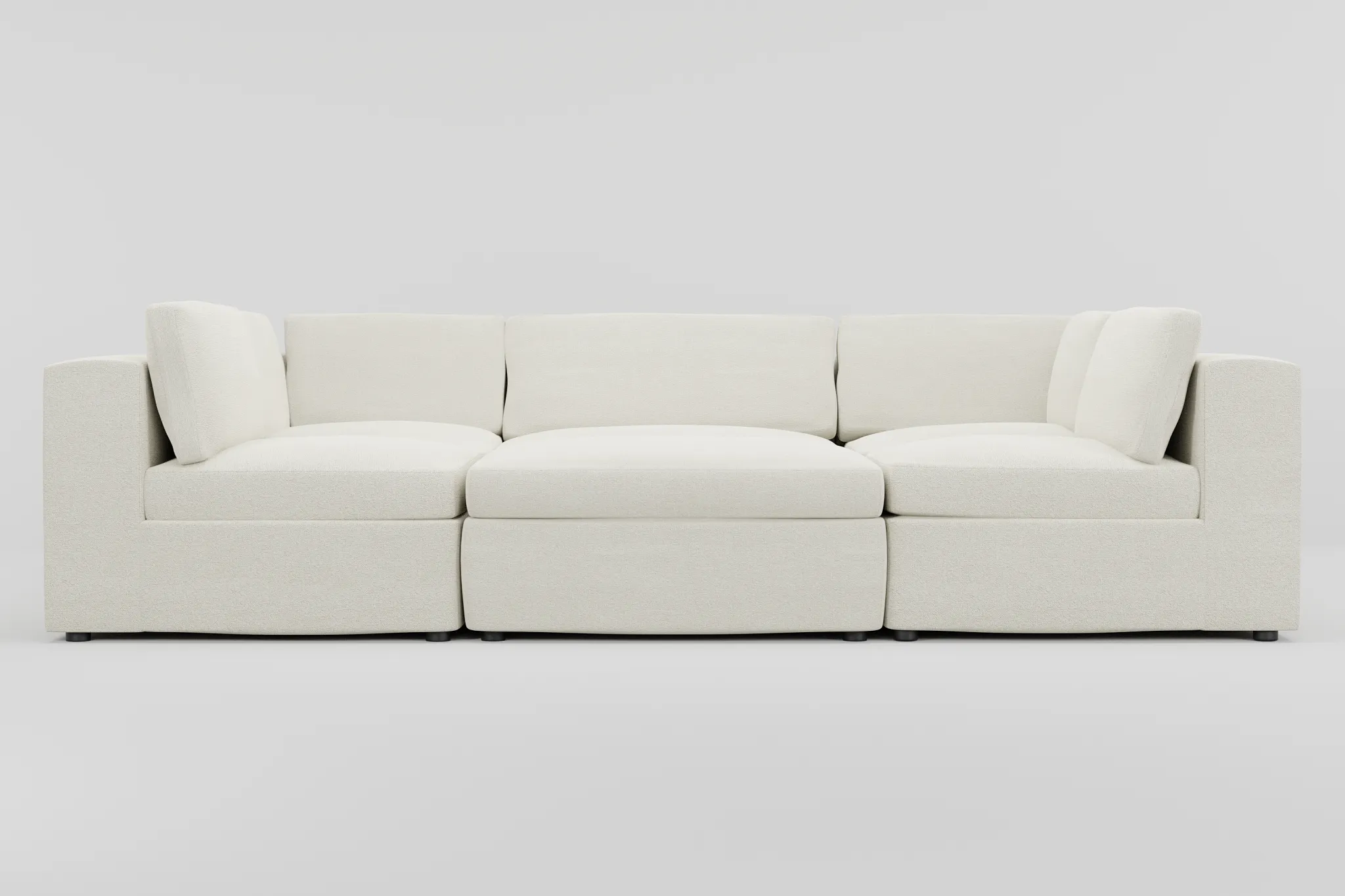 Destin Elite Ivory Fabric 6-piece Pit Sectional
