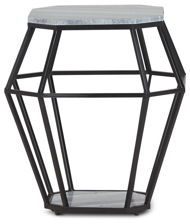 Whispy Gray Marble Accent Table (1)