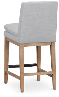 Willow Light Gray Fabric 24" Upholstered Barstool