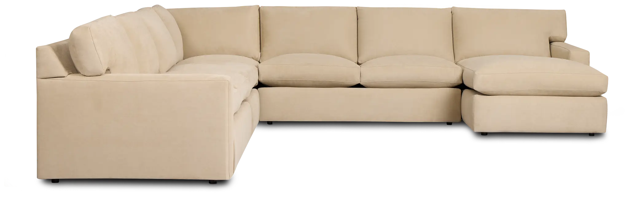 Hudson Beige Fabric Large Right Chaise Sectional Hudson Beige Fabric Large Right Chaise Sectional